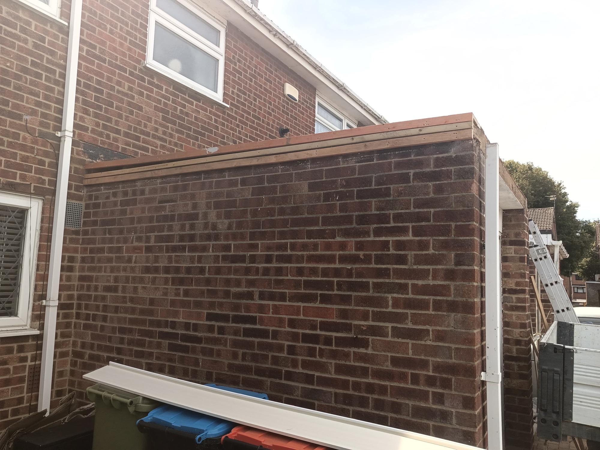 New timber going down on a flat roof deck