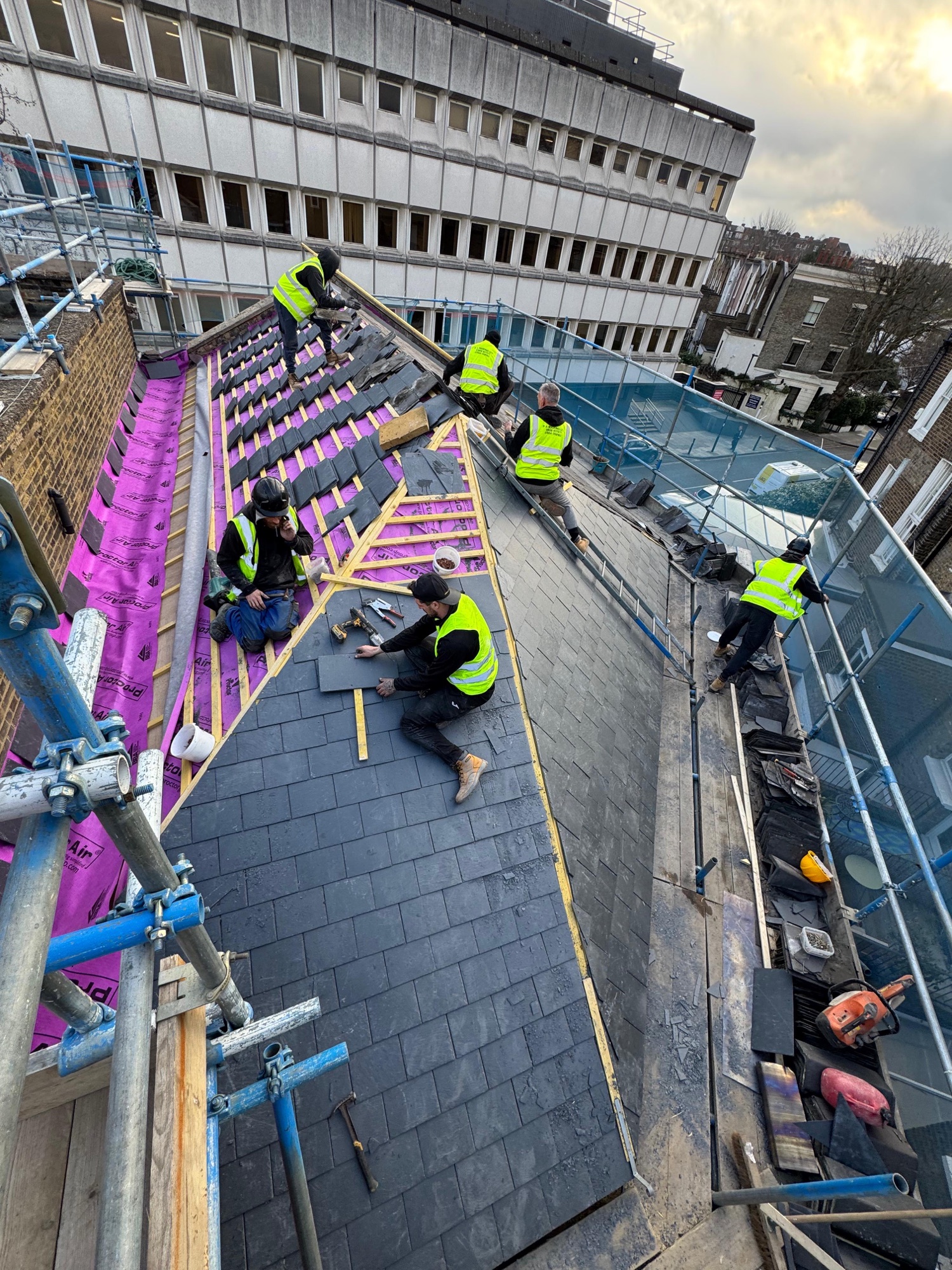 London finished roof from the street