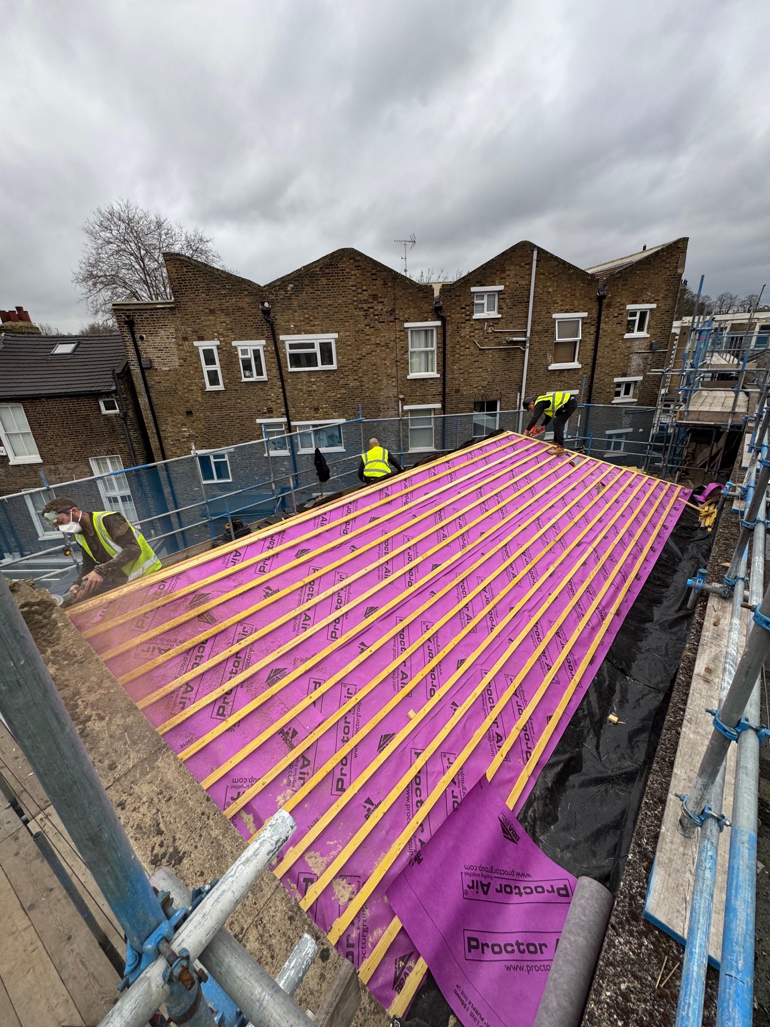 London reclaimed slate roof complete