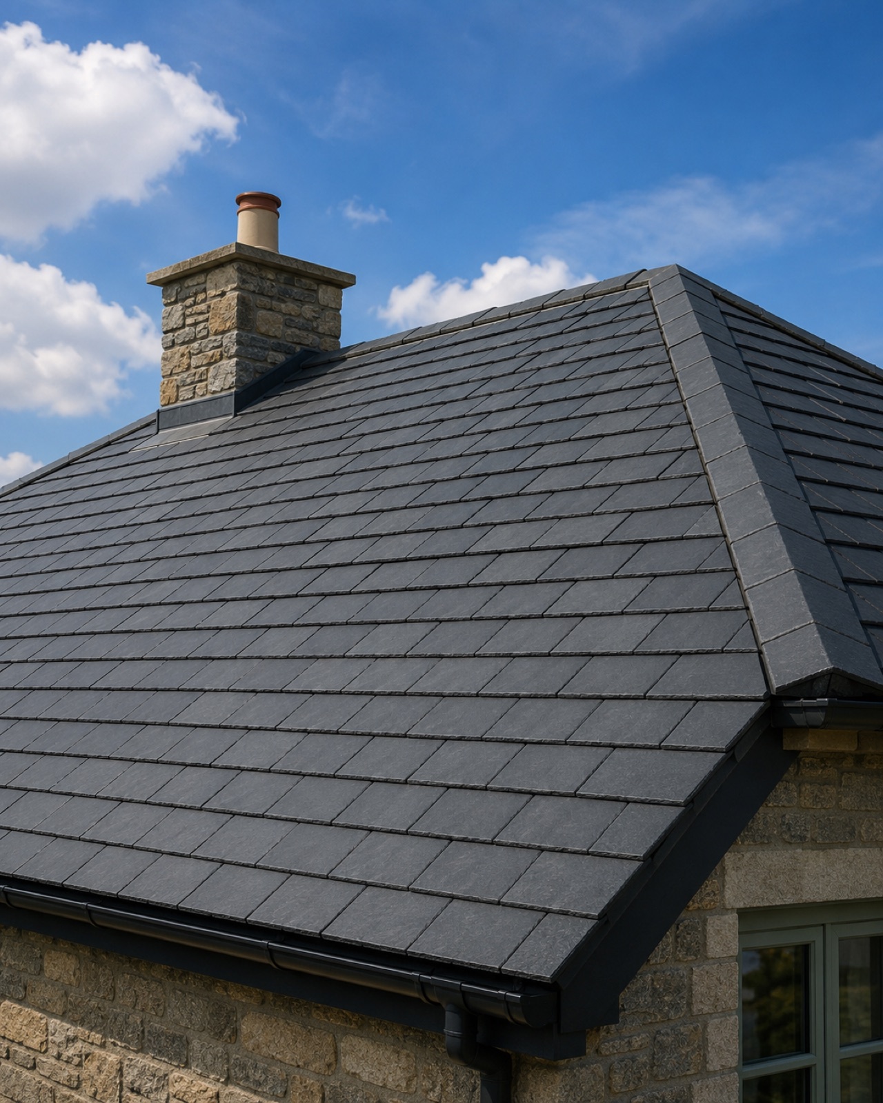 Natural Welsh slate on a pitched roof