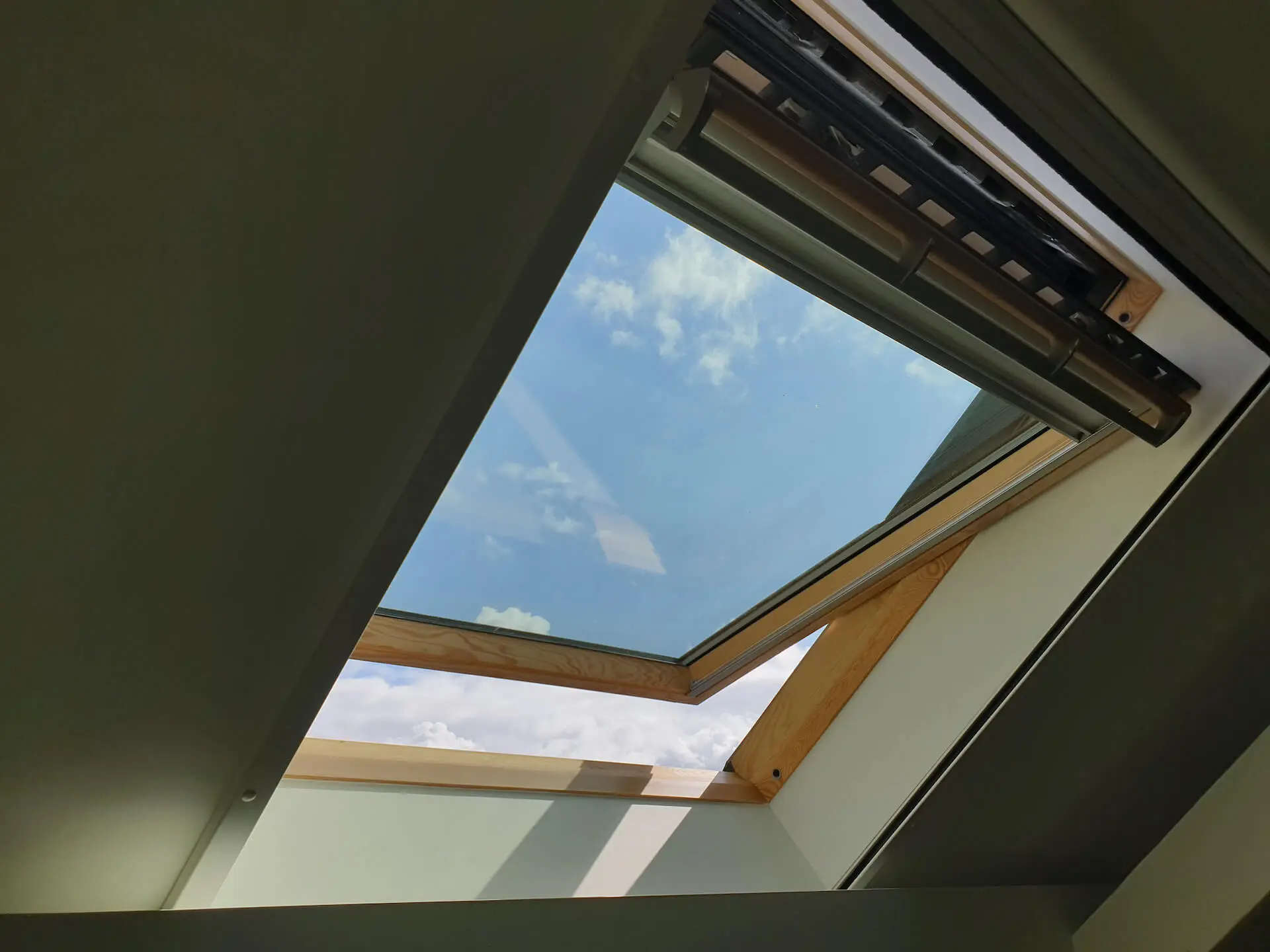 Velux roof window installed in a pitched roof